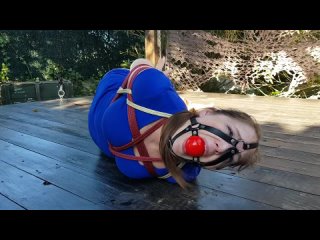 hogtiedballgagged drooling